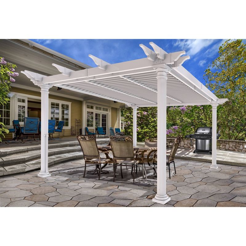 8' Aberdeen Round-Post Louvered Pergola - Vita
