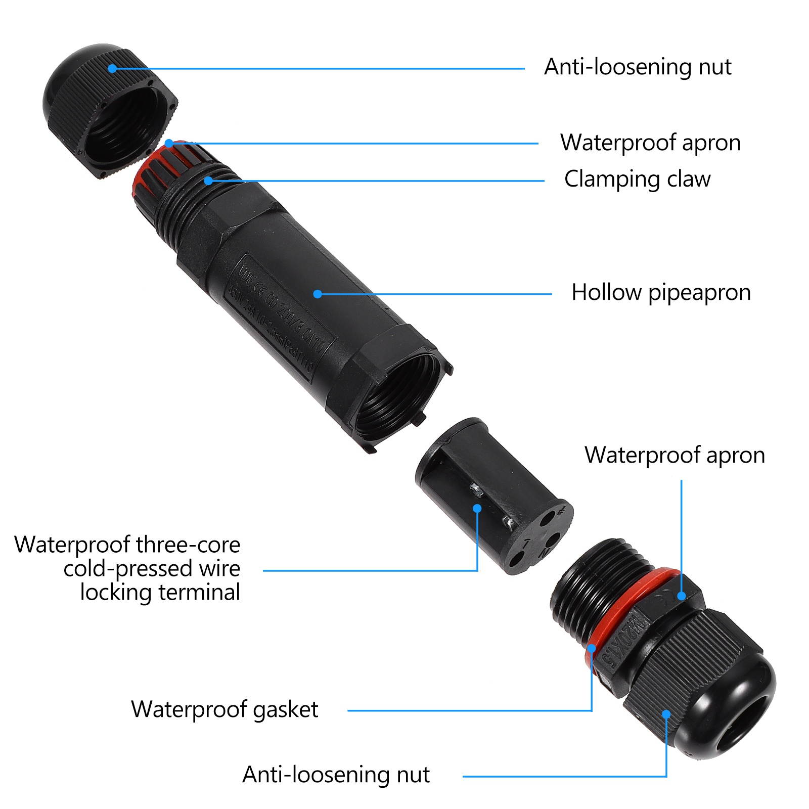 4pcs Waterproof Connector Prime High Quality Sturdy Durable Joint Adapter for Outdoor