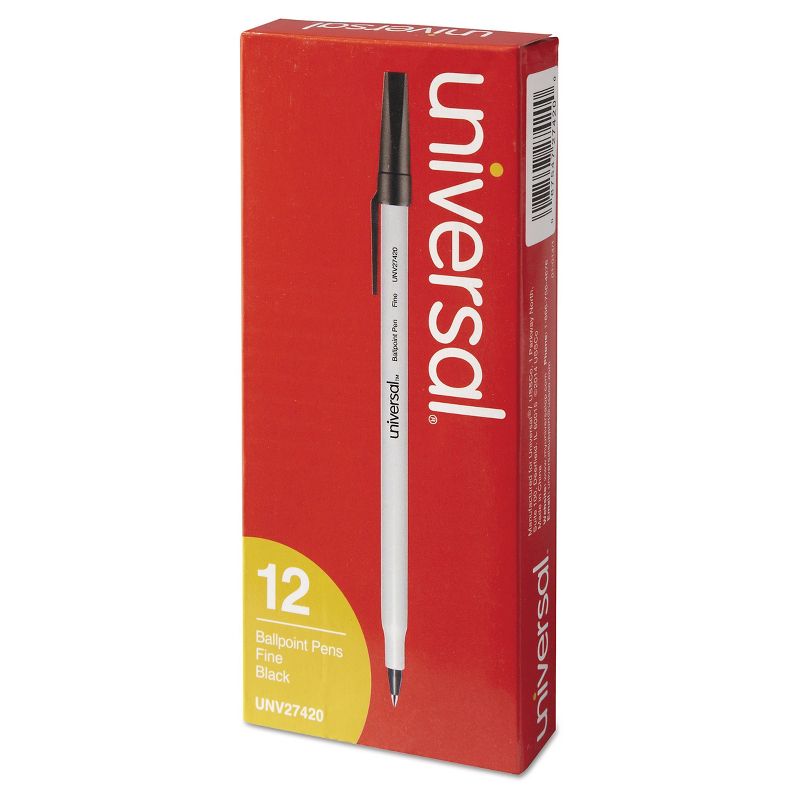 Universal Economy Ballpoint Stick Oil-Based Pen, 12 ct -Black