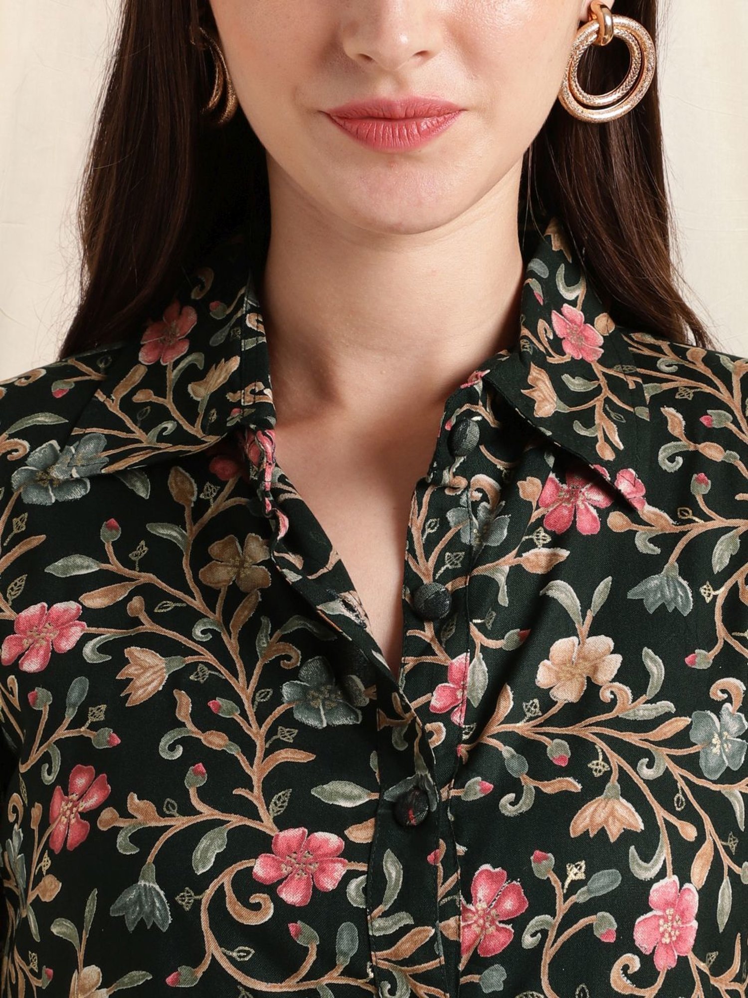 MIRCHI FASHION Green & Beige Cotton Printed Shirt Shorts Set