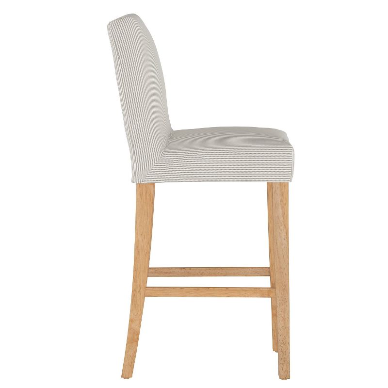 Slipcover Barstool Oxford Stripe Taupe - Skyline Furniture