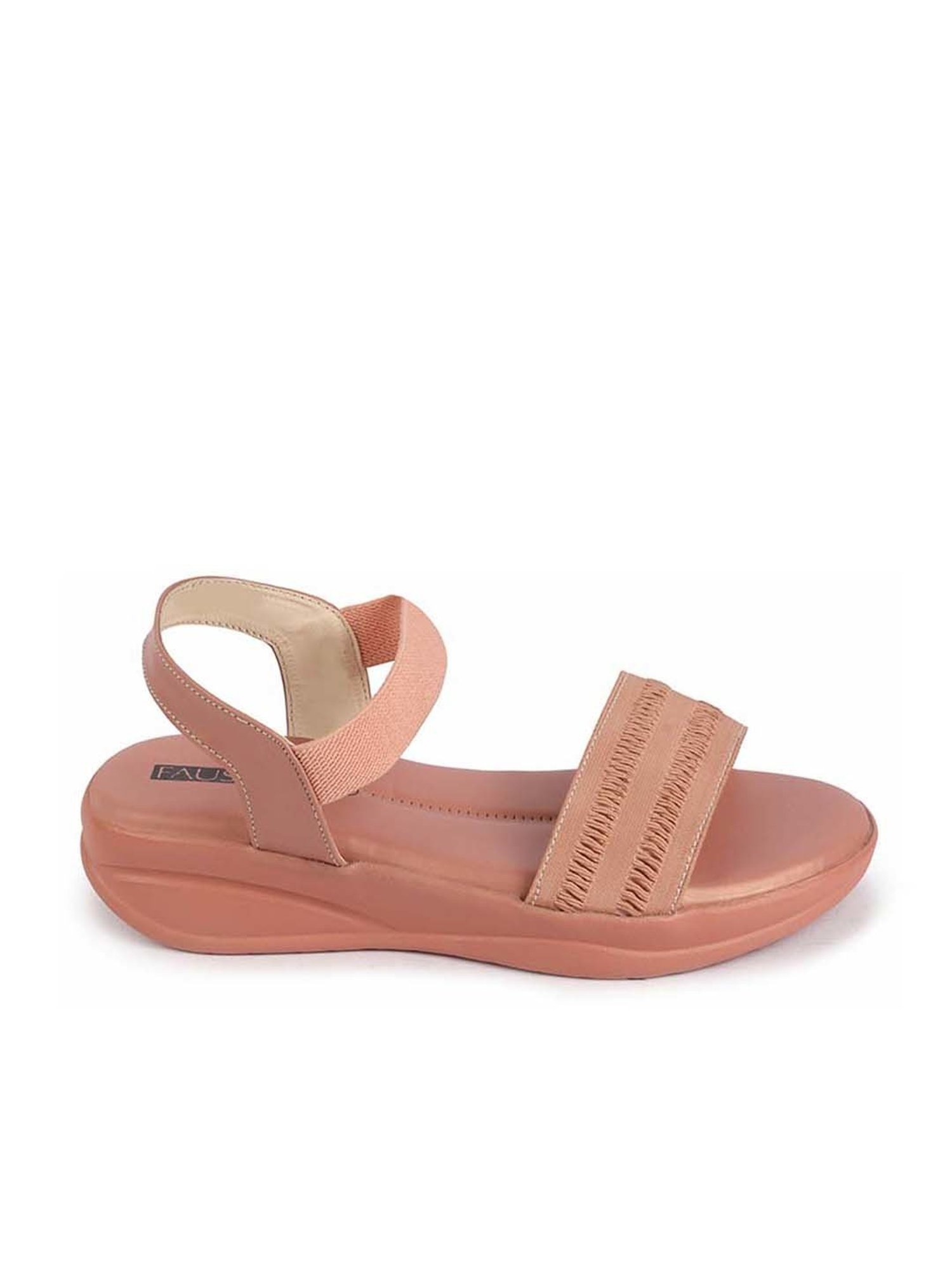 Fausto Women's Pink Ankle Strap Wedges