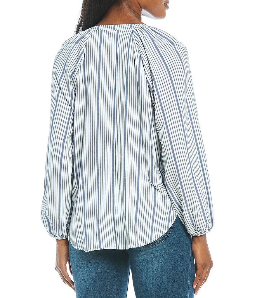 Gibson & Latimer Striped 3/4 Sleeve Peasant Shirt