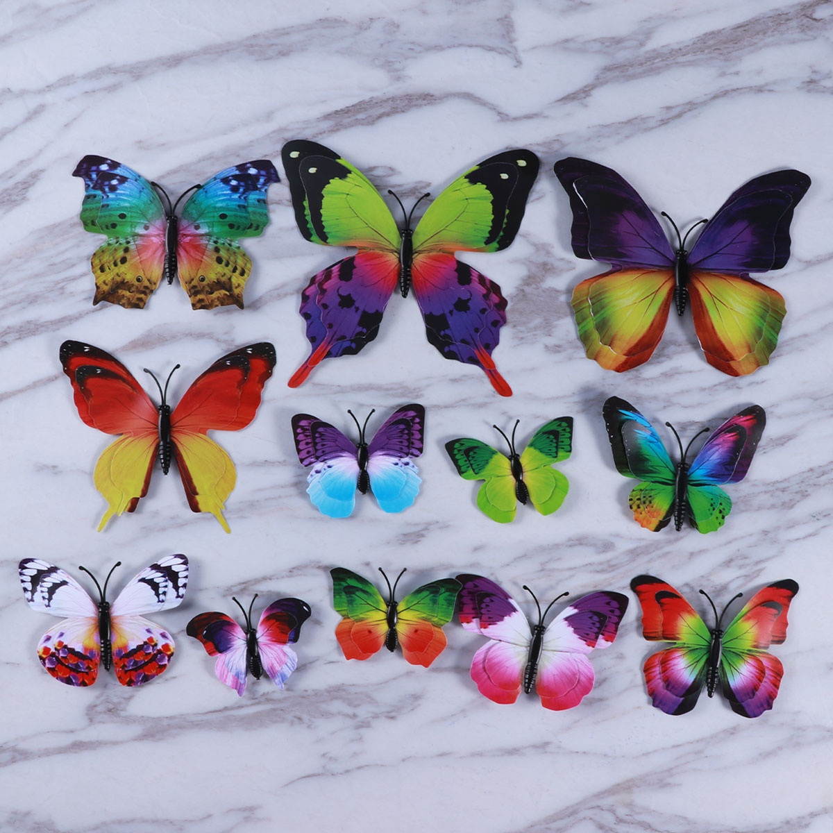 12PC Magnet Simulation 3D Rainbow Double Layers Decoration Refrigerator Sticker for Office Home Decoration