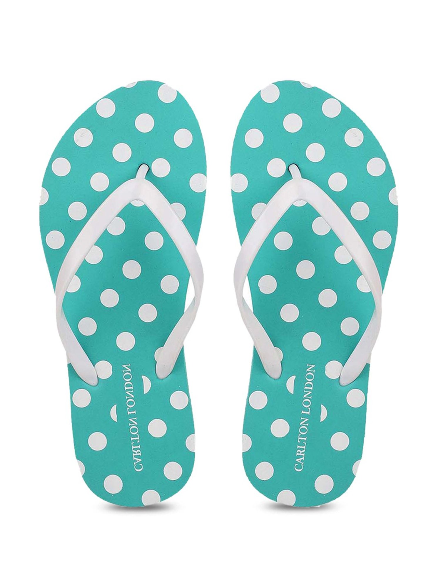 Carlton London Women's Green & White Flip Flops