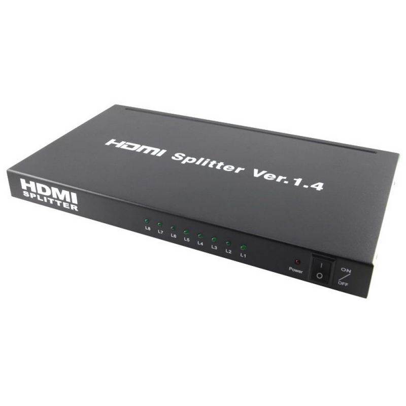 axGear HDMI Splitter 8 Port 1 In 8 Out Audio Video Mirror Screen 1 to 8 HD 4K