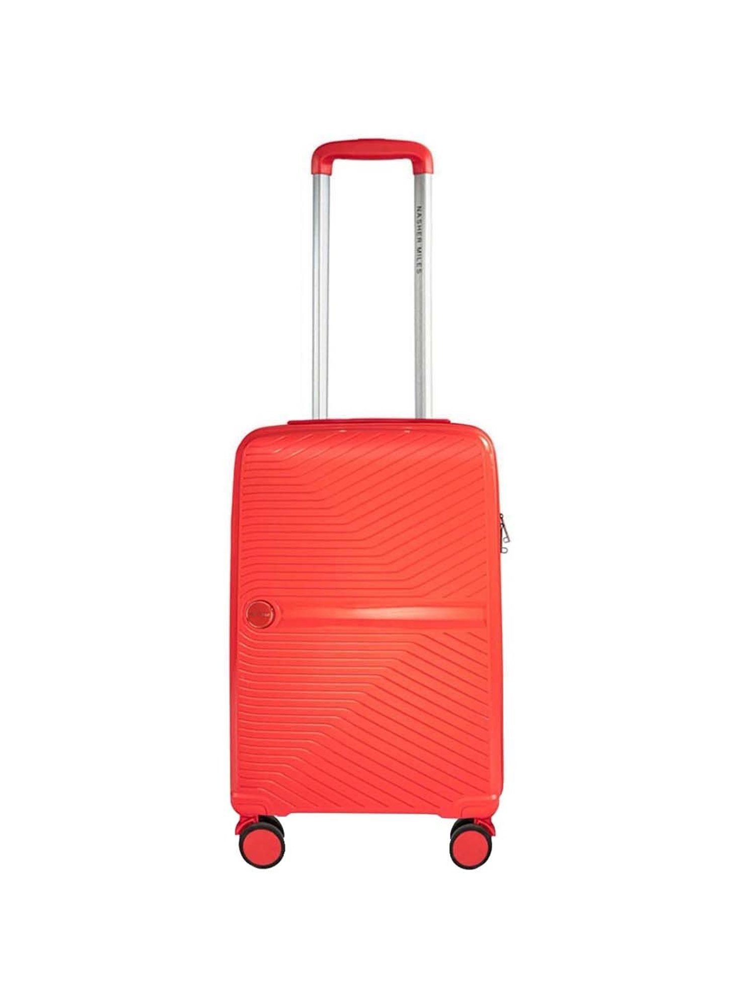 Nasher Miles Bruges Hard-Sided Polypropylene Cabin Luggage Red 20 inch |55cm Trolley Bag