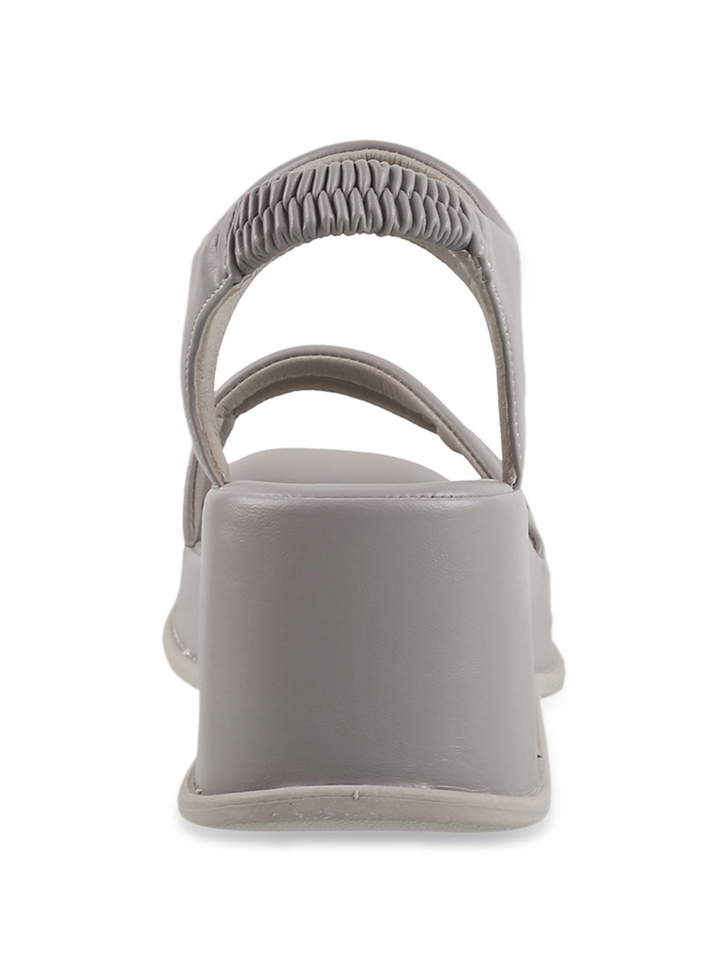 Mochi Women's Grey Ankle Strap Wedges