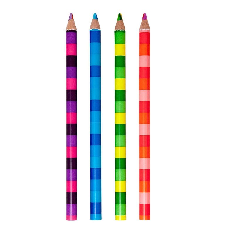 Jumbo Color Stripe Colored Pencils Multicolor, 4 Pack - Yoobi™