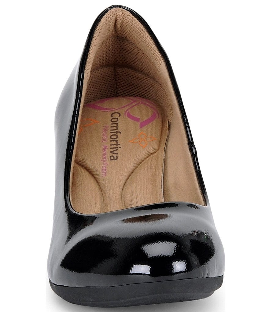 Comfortiva Amora Patent Leather Block Heel Pumps