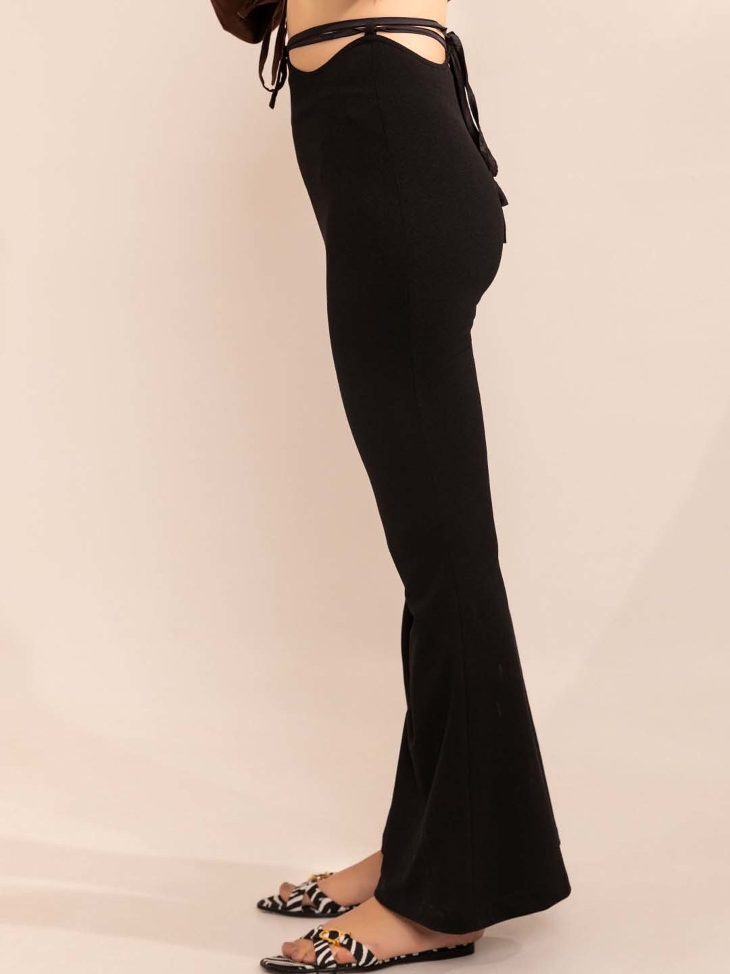 KAORI BY SHREYA AGARWAL Black High Rise Bootcut Trousers