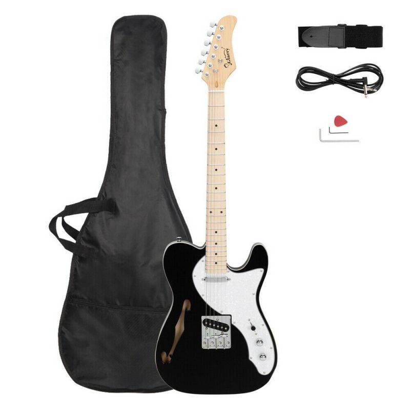 New   Semi-Hollow Body Single F-Hole Right Hander Electric Guitar Black