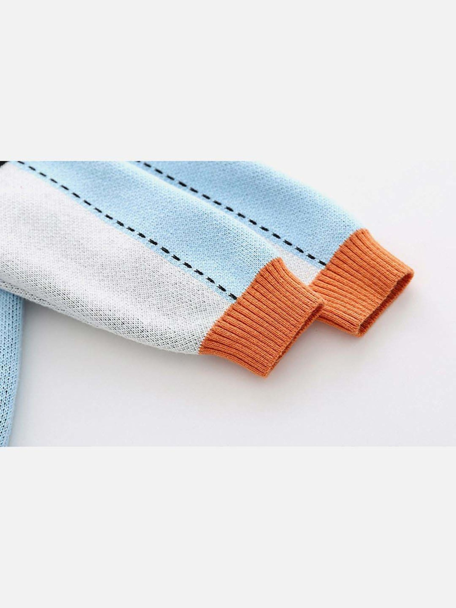 Little Surprise Box Blue Printed Full Sleeves Cardigan