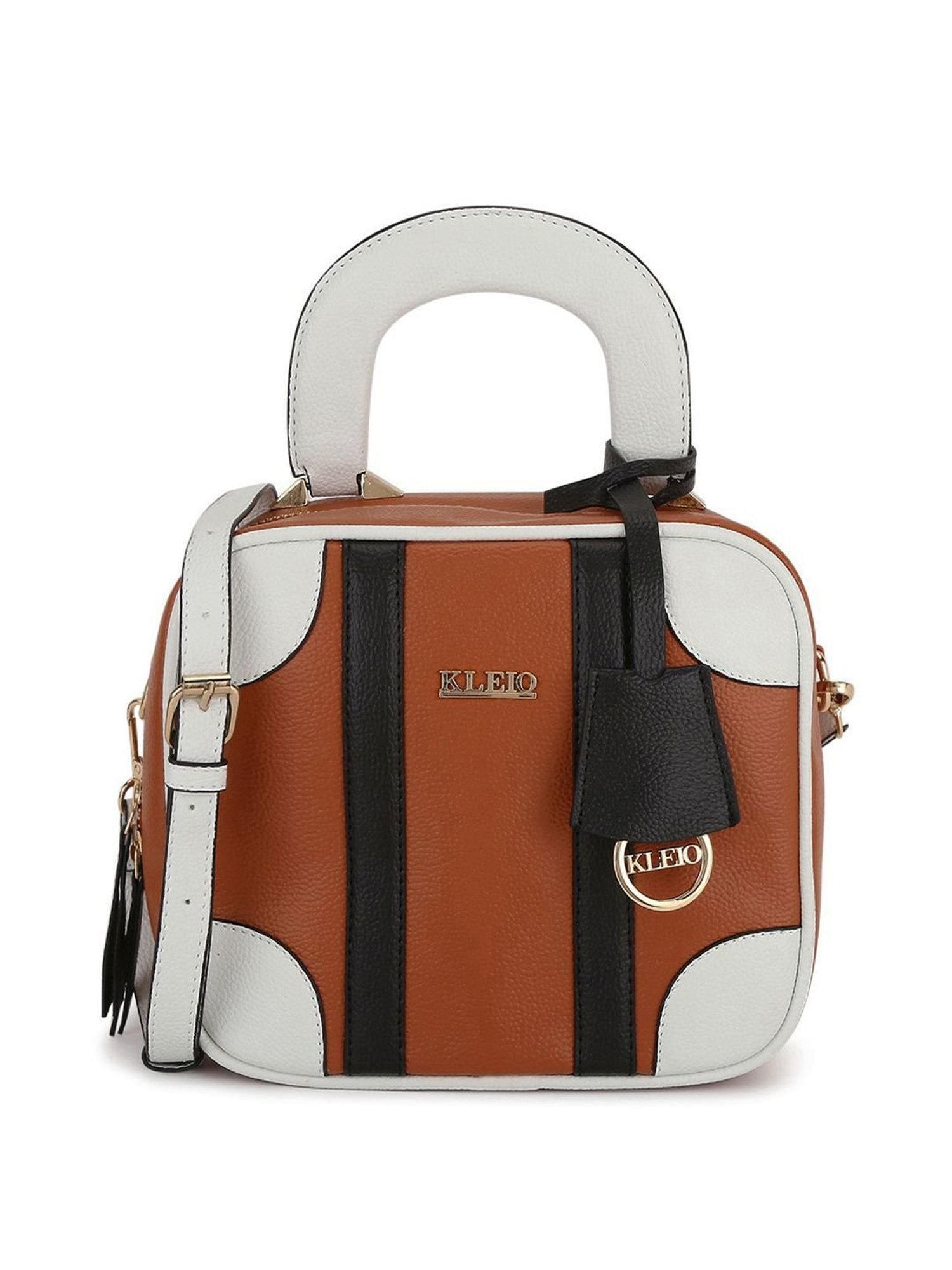 KLEIO Tan Solid Medium Handbag