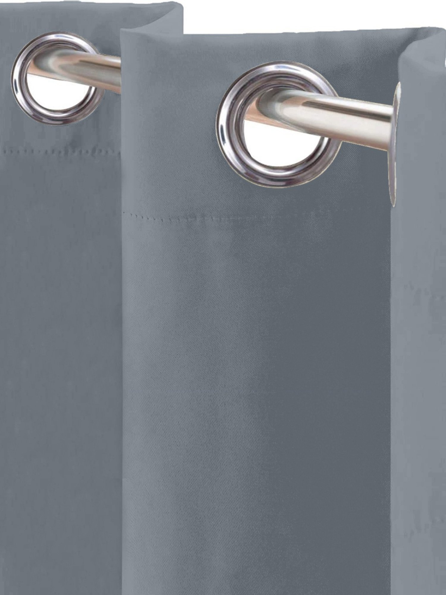 Urban Space Grey Polyester 5 ft Window Blackout Curtain