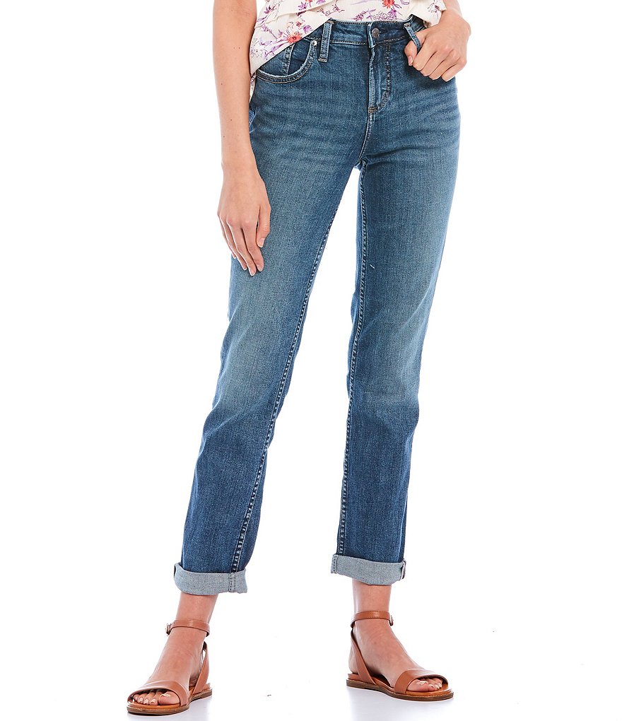 Celebrity Pink Shadow Knee Mid Rise Straight Jeans
