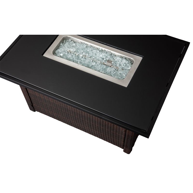 Endless Summer 44 x 32 inch Rectangular Outdoor Patio Gas Fire Pit Table, Brown