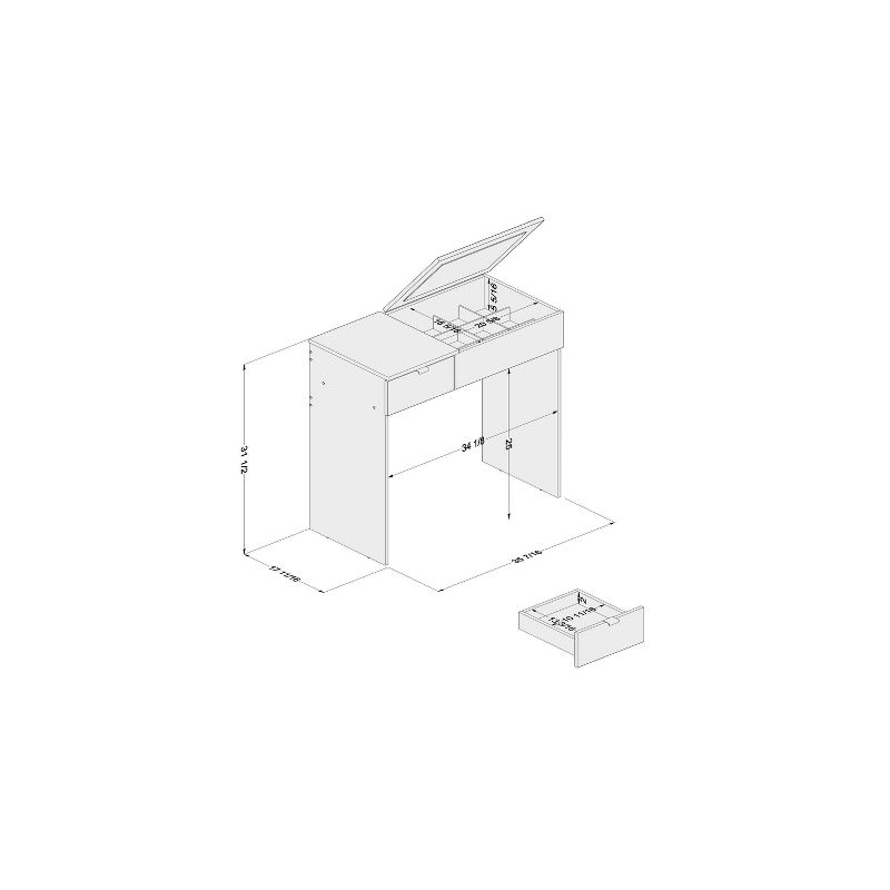 Ava Pull Top Vanity White - Chique