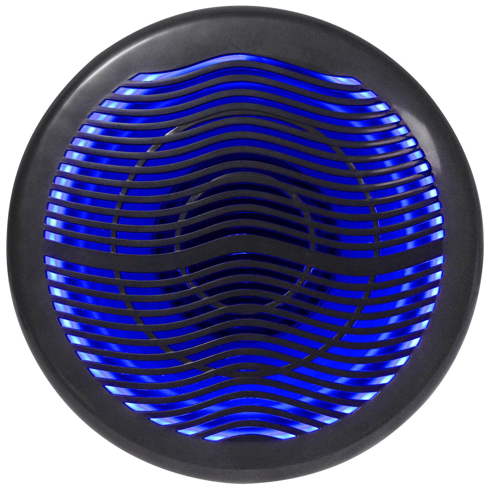 rockville ms10lb 10" 2400 watt black marine/boat 10" subwoofer with led