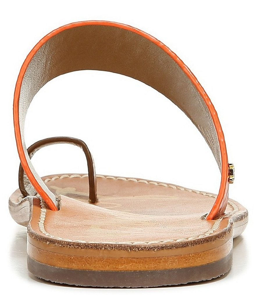 Sam Edelman Maxy Croc Embossed Leather Toe Ring Sandals