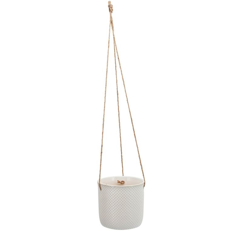 7" Dotted Hanging Planter White - Sagebrook Home