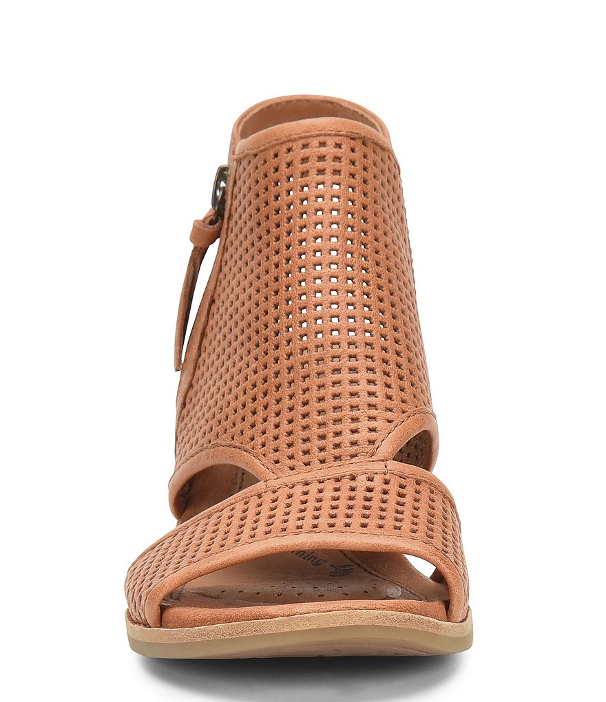 Sofft Sara Perforated Leather Stacked Heel Shooties