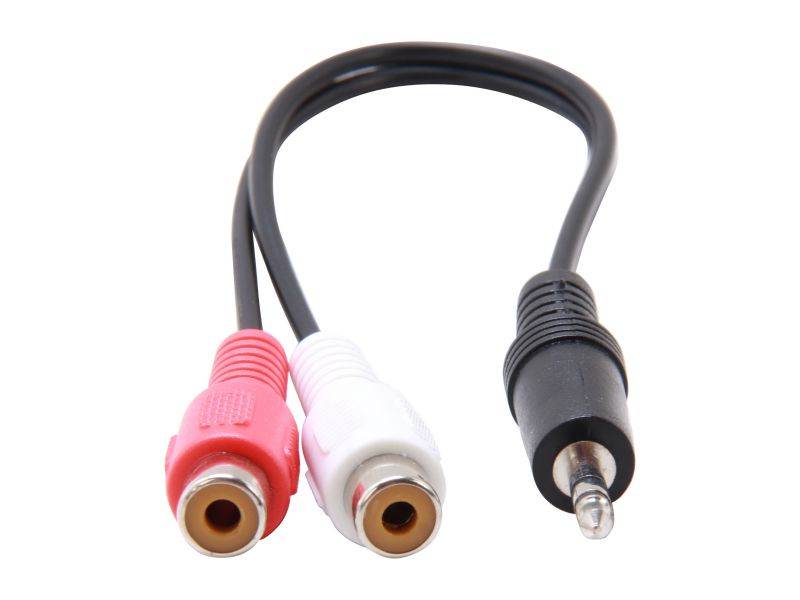 Link Depot AUD-GC-2RCAF 6" 3.55MM STEREO PLUG/TWO RCA JACK