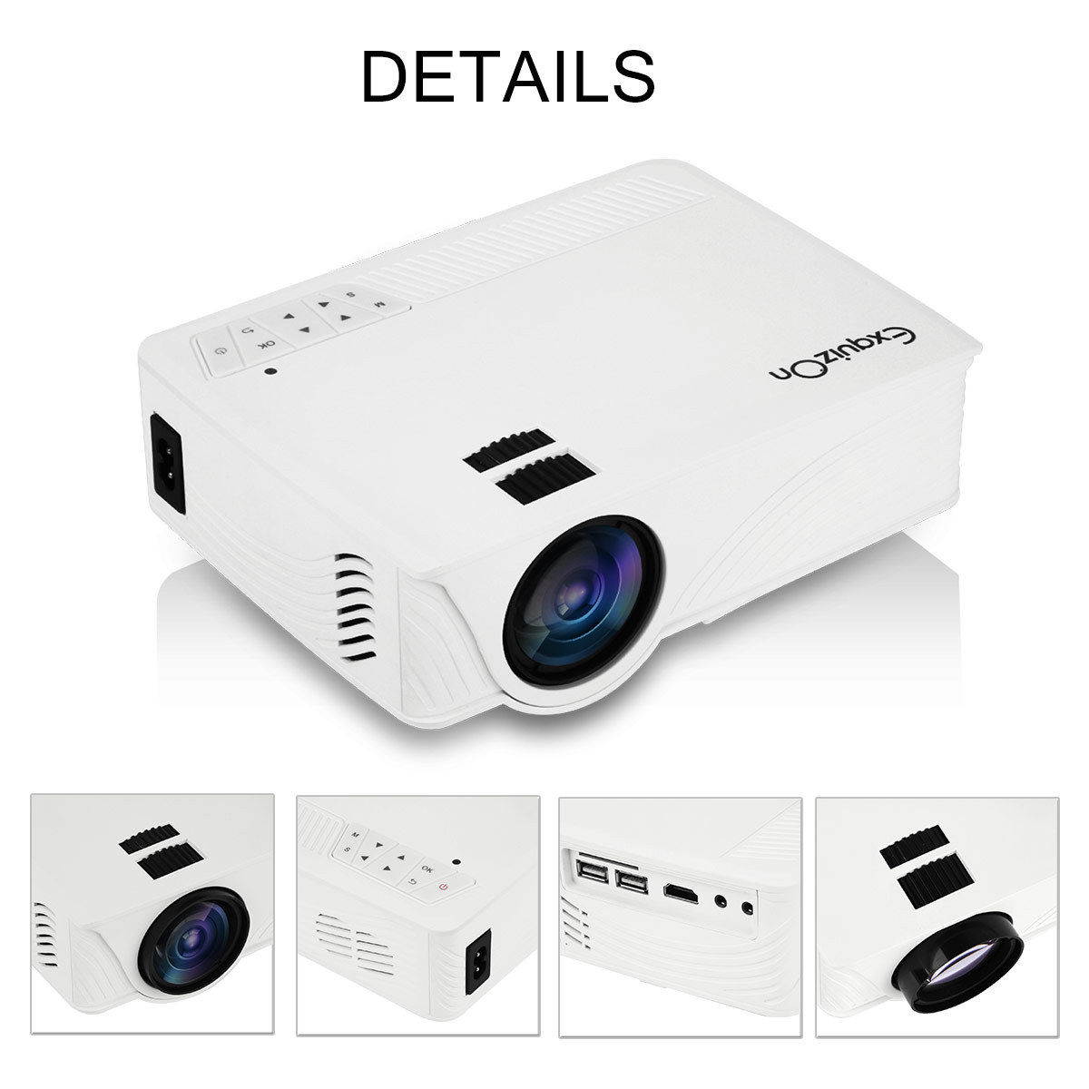 7000 Lumens Mini LED LCD Projector 3D HD 1080P Home Theater Movie USB VGA HDMI