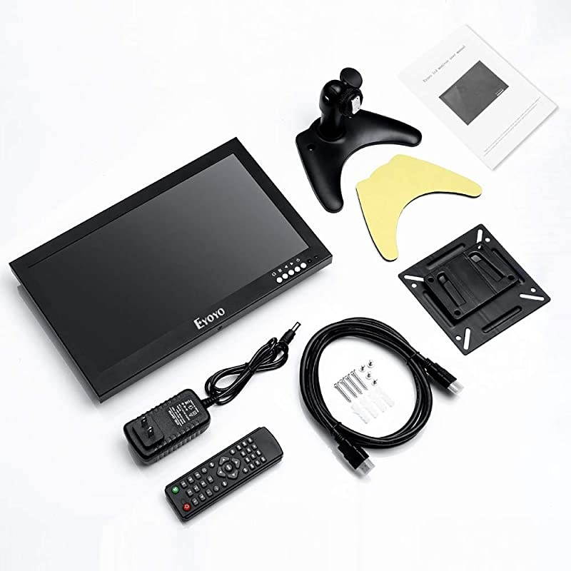 12 inch Small HDMI CCTV Monitor 1366x768 IPS Metal Housing LED Screen WWall BracketampRemote Control with HDMIVGAAVBNC Input Builtin Speakers for PC Security Camera Raspberry Pi
