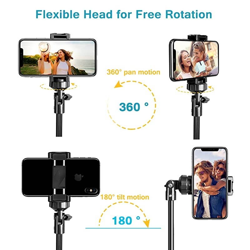 62 Phone Tripod Accessory Kits  Camera Cell Phone Tripod Stand with Bluetooth Remote and Universal Tripod Head Mount Perfect for SelfiesVideo RecordingVloggingLive Streaming