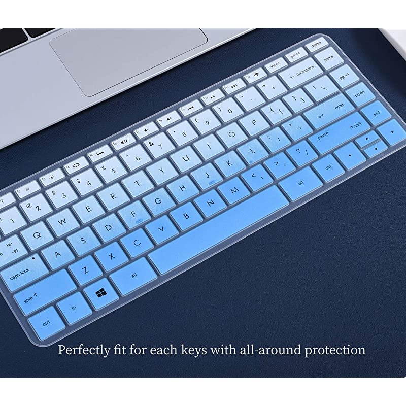 Keyboard Cover for 2019 HP 14 inch LaptopNew HP Pavilion x360 14 inch Keyboard Cover 14MBA 14MBF 14MCD 14MDH 14BW 14cm 14CF Series HP 14 inch Keyboard Cover Skin Gradual Blue