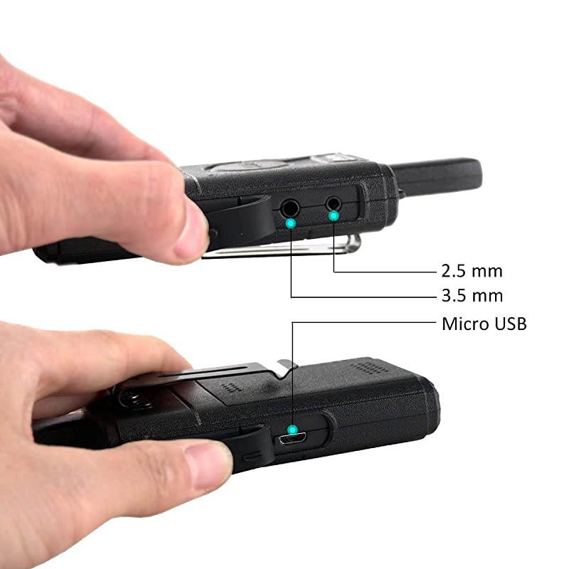 RT18 Walkie Talkies Rechargeable AdultsMini 2 Way Radio with Earpiece HeadsetPortable FRS TwoWay RadiosDual PTTHands Freefor Family Small Business4 Pack