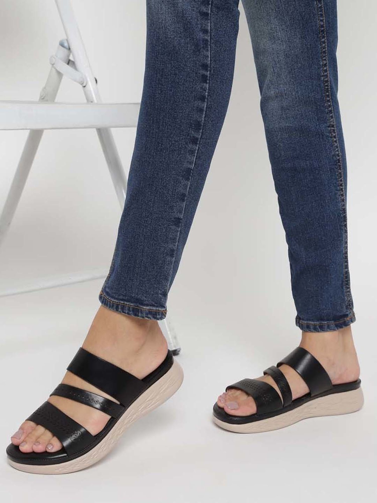 Truffle Collection Women's Black Casual Wedges