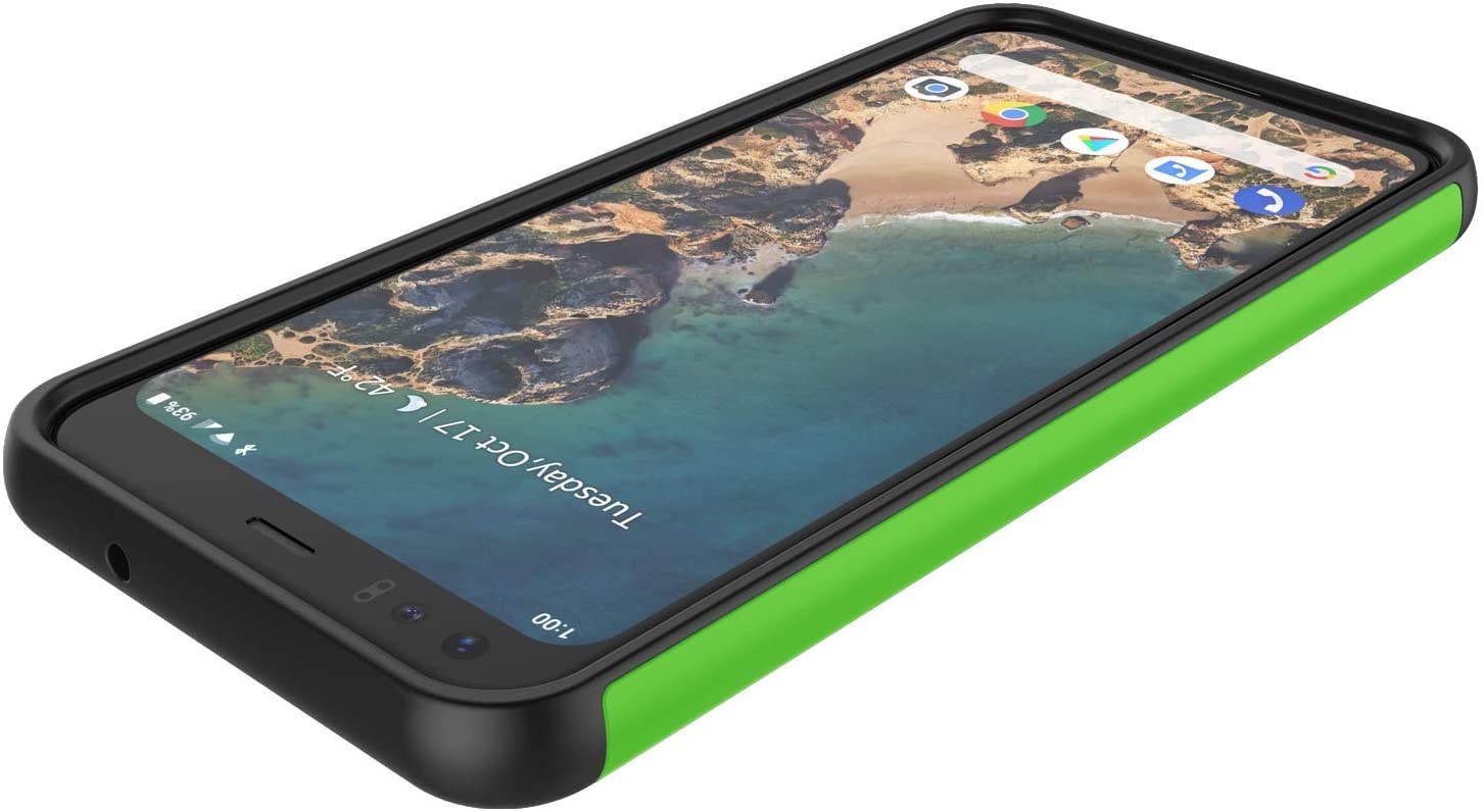 Google Pixel 4 XL Case, 2019 Google Pixel 4XL Cute Case, Tekcoo [Tmajor] Shock Absorbing [Green] Rubber Silicone & Plastic Scratch Resistant Bumper Grip Sturdy Hard Phone Cases Cover