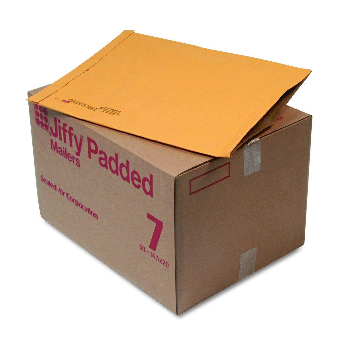 Sealed Air 64350 Jiffy Padded Mailer, #7, 14 1/4 x 20, Natural Kraft (Case of 50)