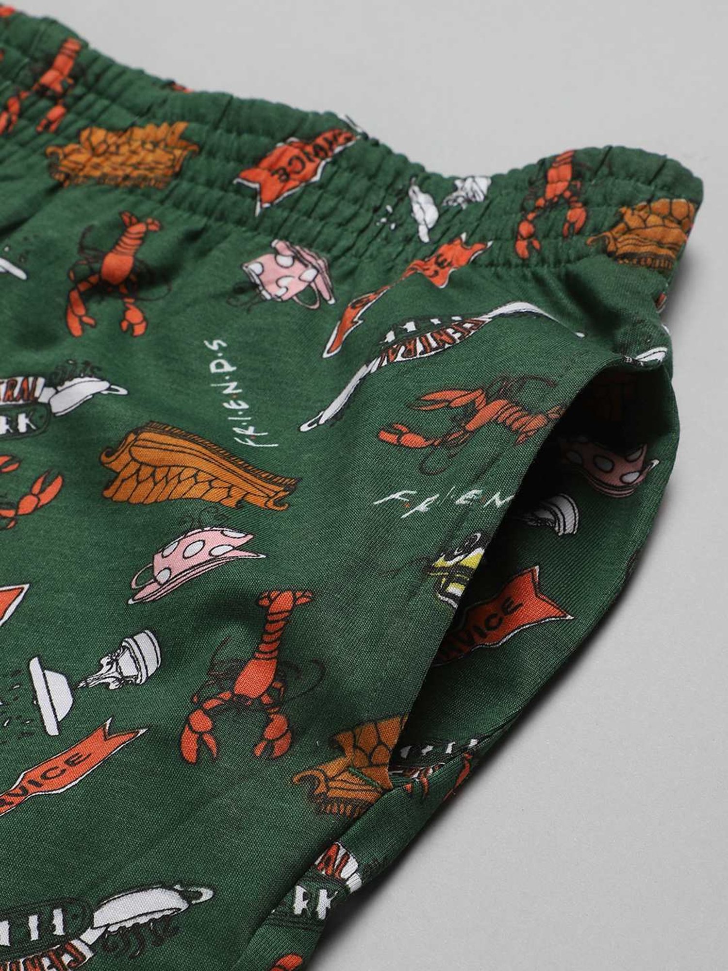 Free Authority Green Cotton Regular Fit Friends Printed Boxers