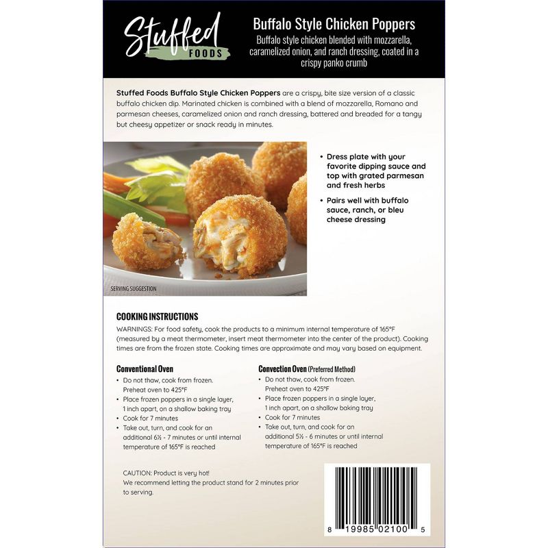 Stuffed Foods Frozen Buffalo Style Chicken Poppers - 9.75oz