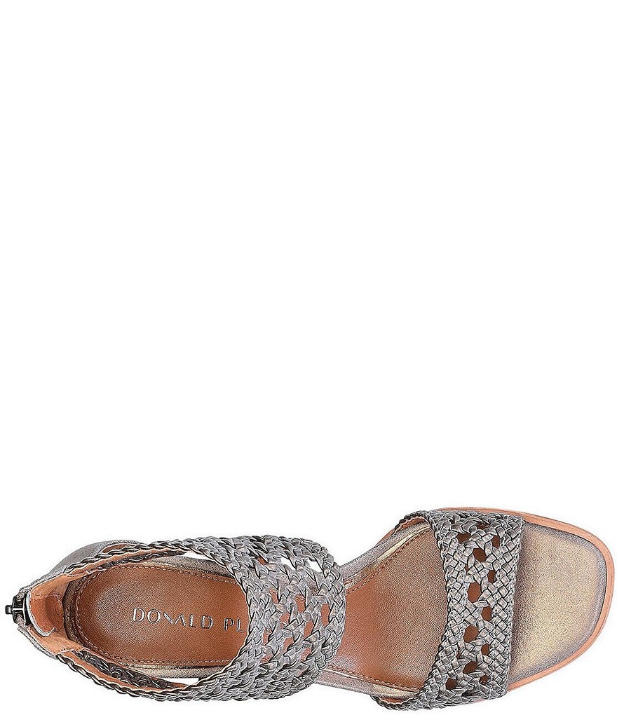 Donald Pliner Lagos Woven Metallic Cork Wedge Sandals