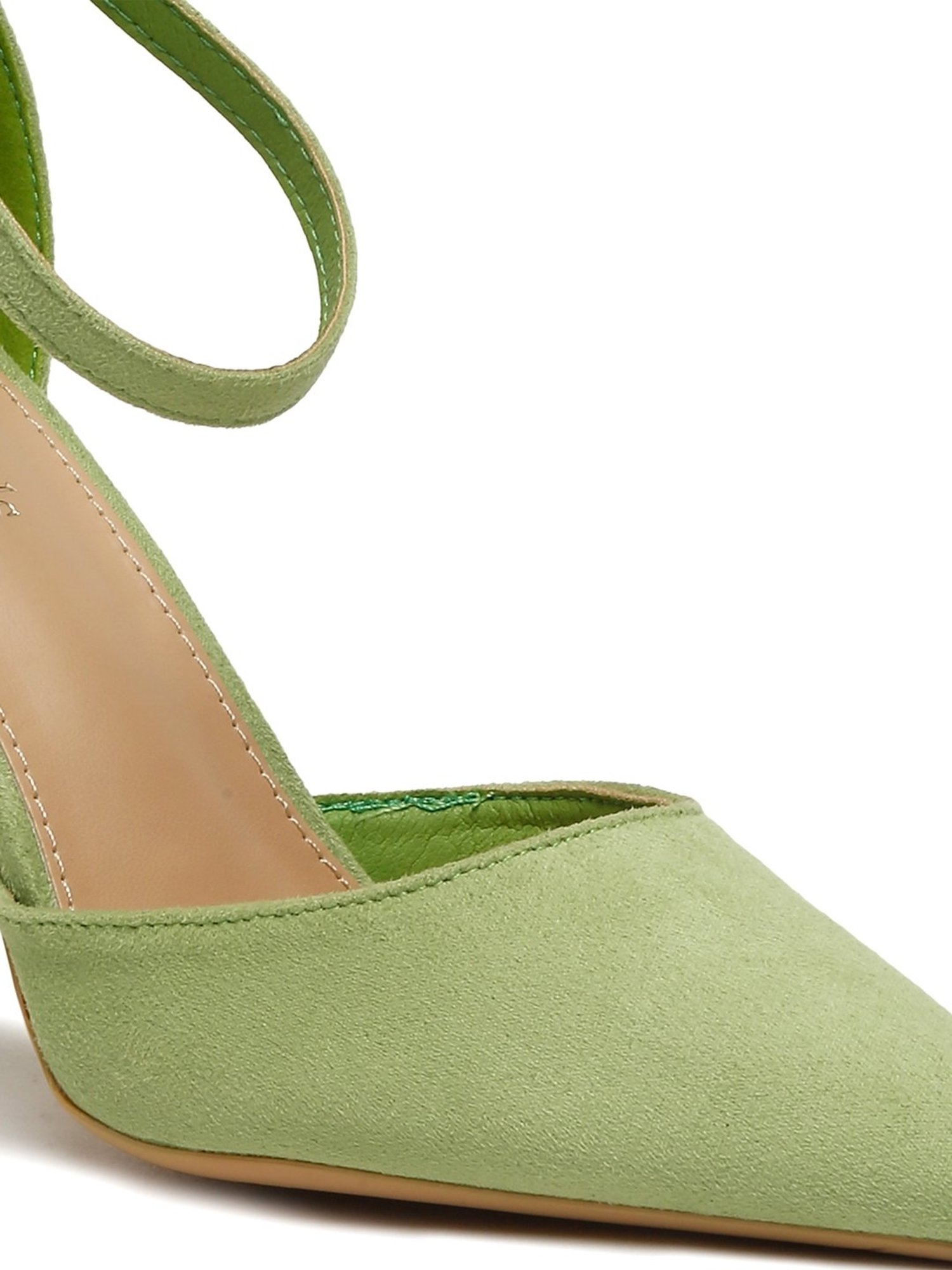 Flat N Heels Women's Green Ankle Strap Sandals