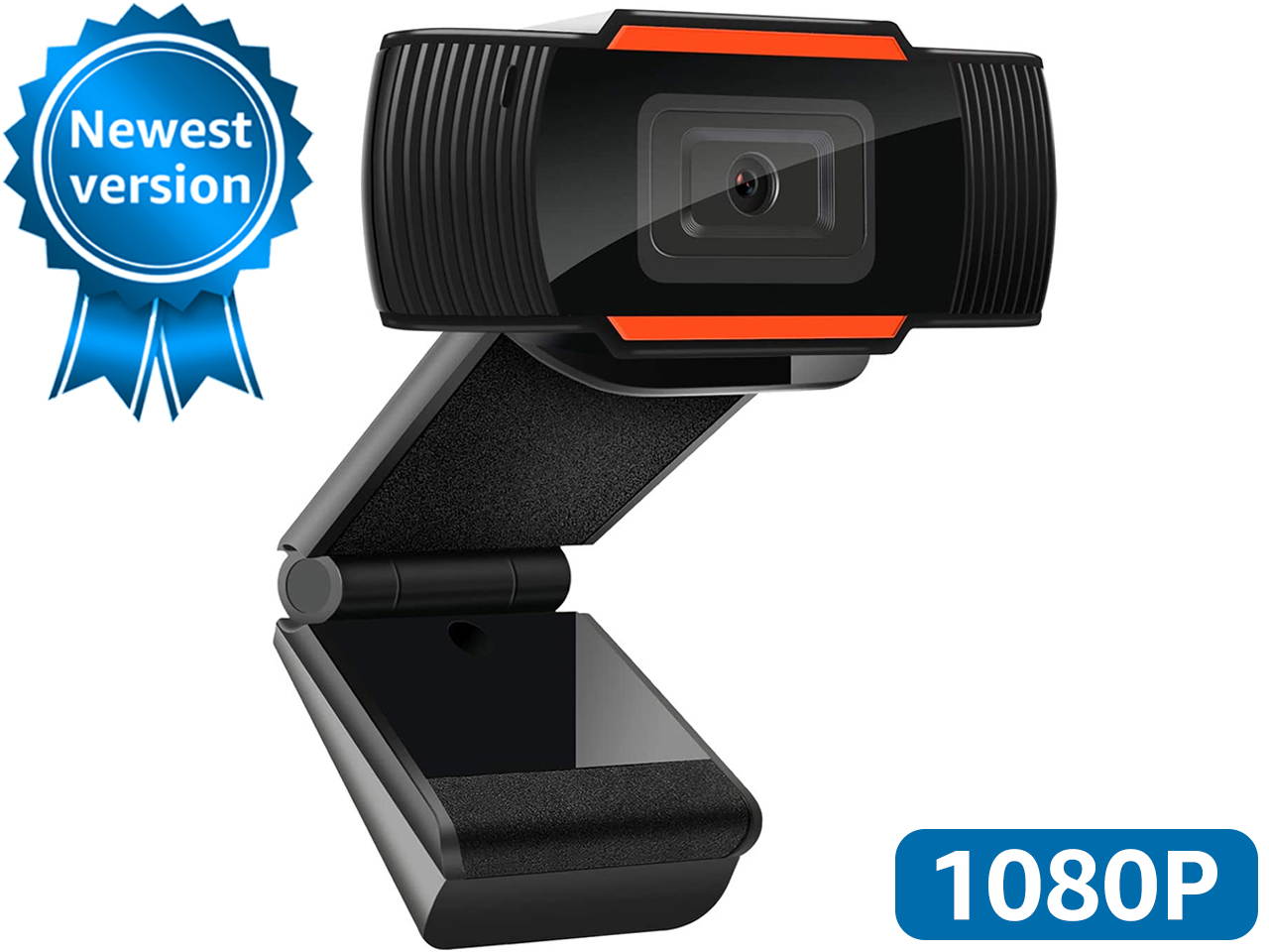 1080P Webcam AutoFocus with Microphone, USB(2.0/3.0) Computer Camera for Live Streaming Webcam,110 Degrees Wide-Angle 30fps for Laptop, Noise Reduction Desktop, Conferencing, Video Chatting