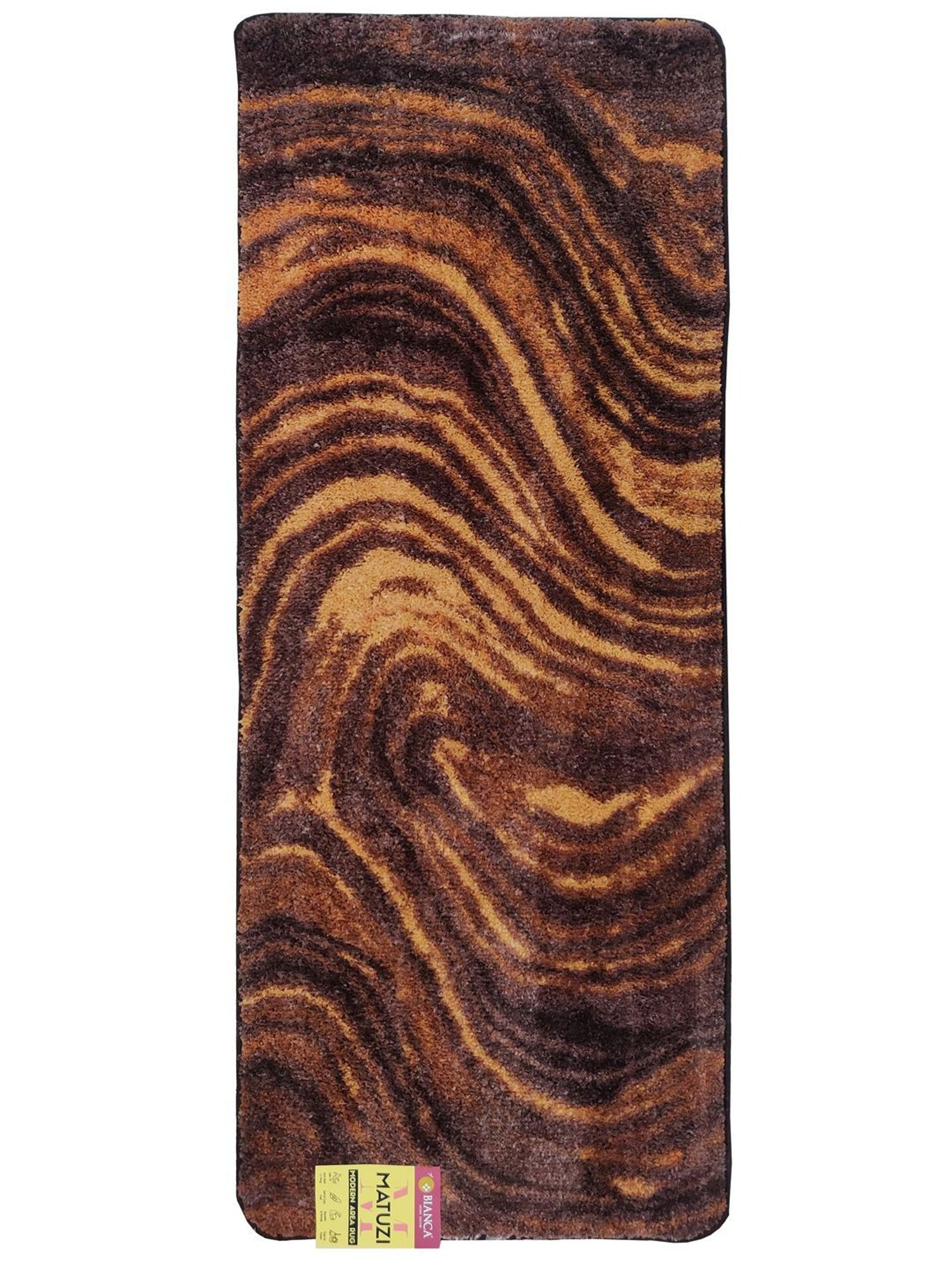 Bianca Brown & Khaki Microfibre Non-Slip Rug