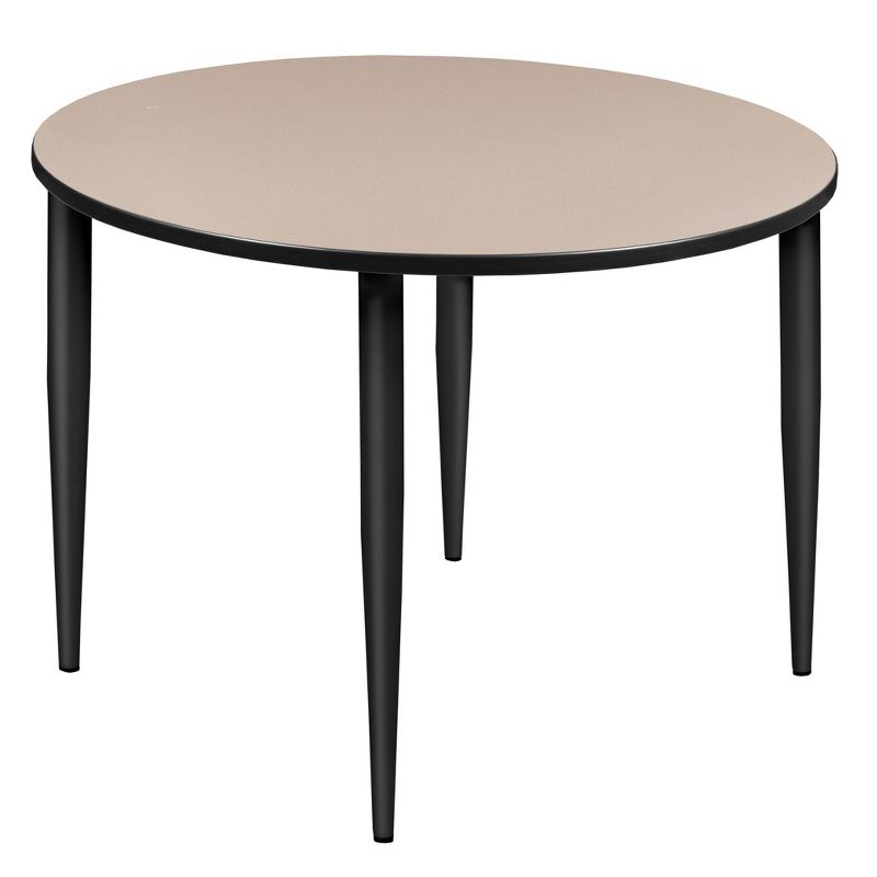 48" Dali Round Tapered Leg Dining Table Beige/Black - Regency