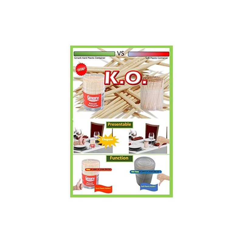 Premium 4" Kokeshi Toothpicks Skewers 500ct (2 Packs of 250) Extra long toothpicks for appetizers GM1034