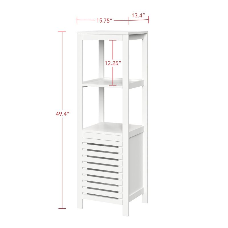 Slatted Door Storage Tower White - RiverRidge Home