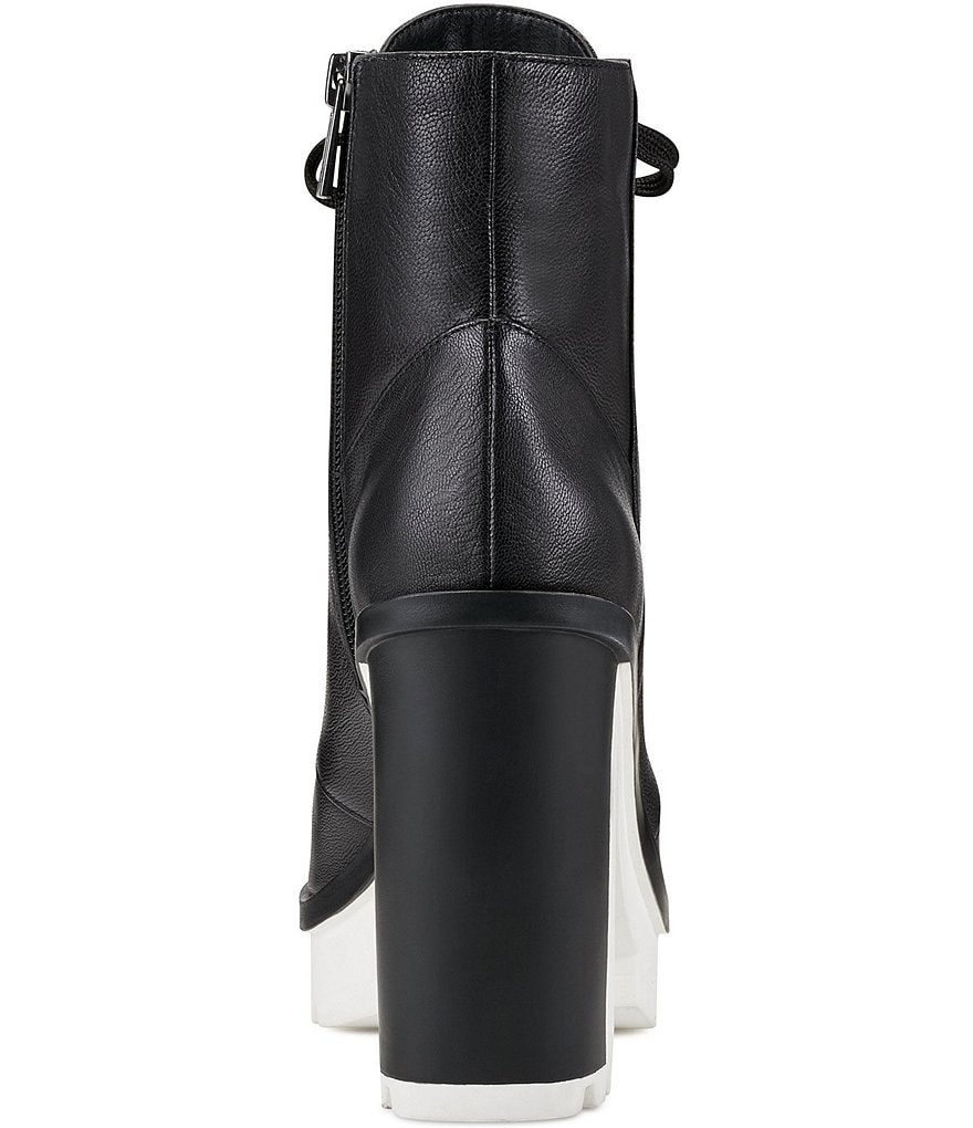 Jessica Simpson Lizzah Leather Peep Toe Platform Block Heel Lug Sole Booties