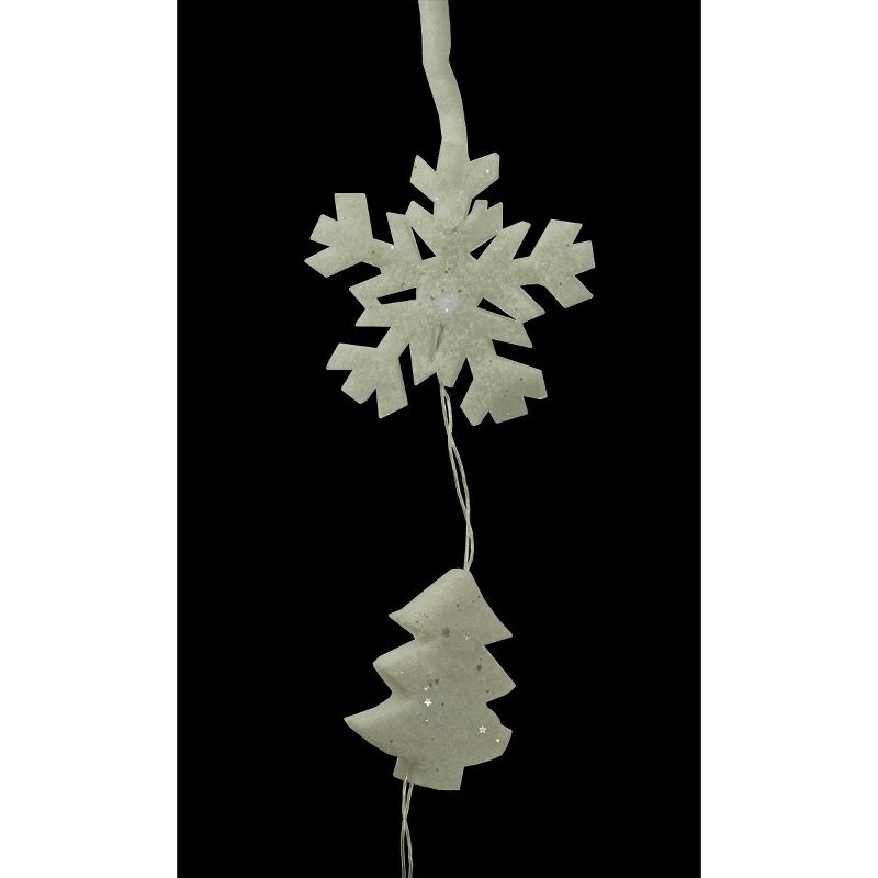 Kaemingk 12ct Battery Operated LED Snowflake and Tree Christmas Lights Clear - 5.5' Clear Wire