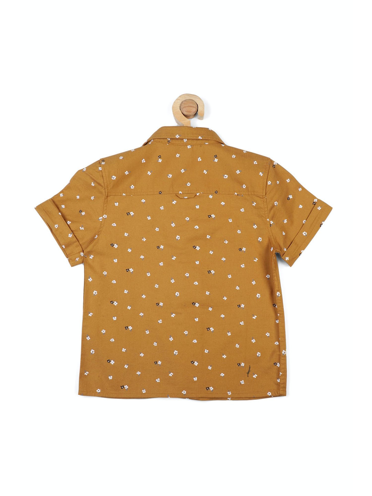 Peter England Kids Brown Floral Print Shirt