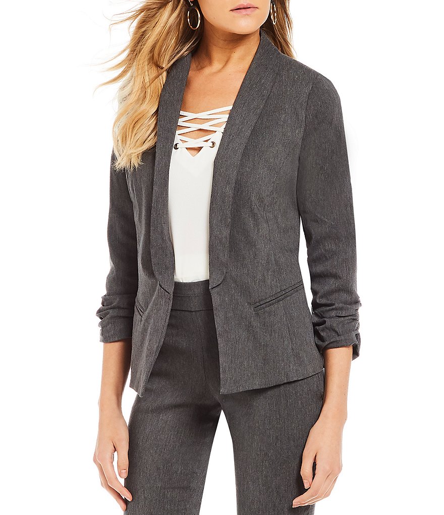 Takara Ruched-Sleeve Coordinating Suiting Jacket