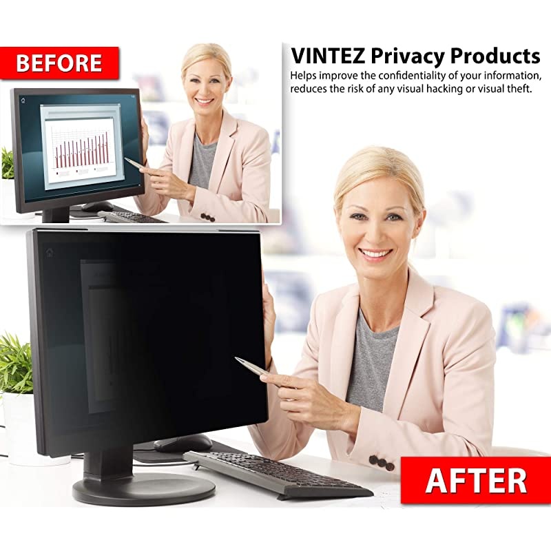 26 27 1691610 Aspect Ratio Computer Privacy Screen Filter for Widescreen Computer Monitors 241 x 151 612 x 384 mm Monitor Frame Hanging Type