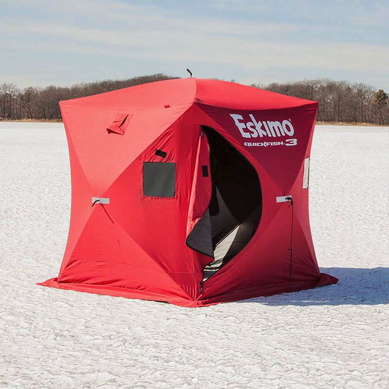 Eskimo QuickFish 3 Portable 3-Person Pop Up Ice Fishing Shanty Shack Shelter Hut